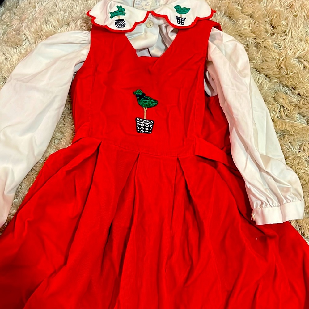 Partridge in a pear tree corduroy dress